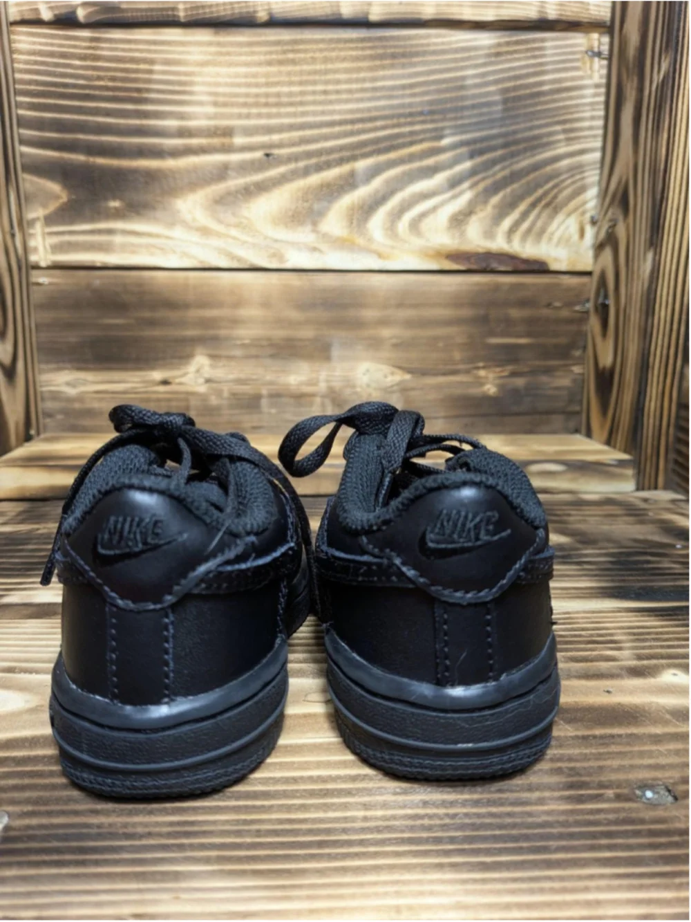 Nike Air Force 1 Low Shoes Kids Size 4C All Black Leather Low Top Sneakers